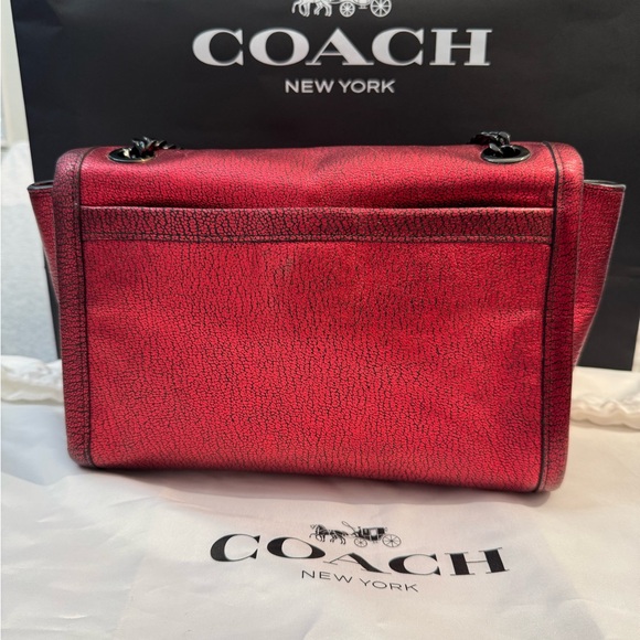 Coach Red metallic Leather Women's Bag - Picture 5 of 16